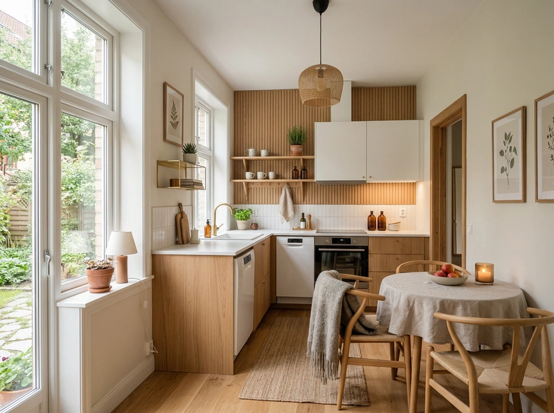 Дизайн интерьера в стиле Хюгге — Кухня от нейросети RoomGPT