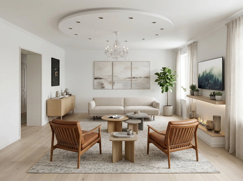 Дизайн интерьера в стиле Сканди — Гостиная от нейросети RoomGPT