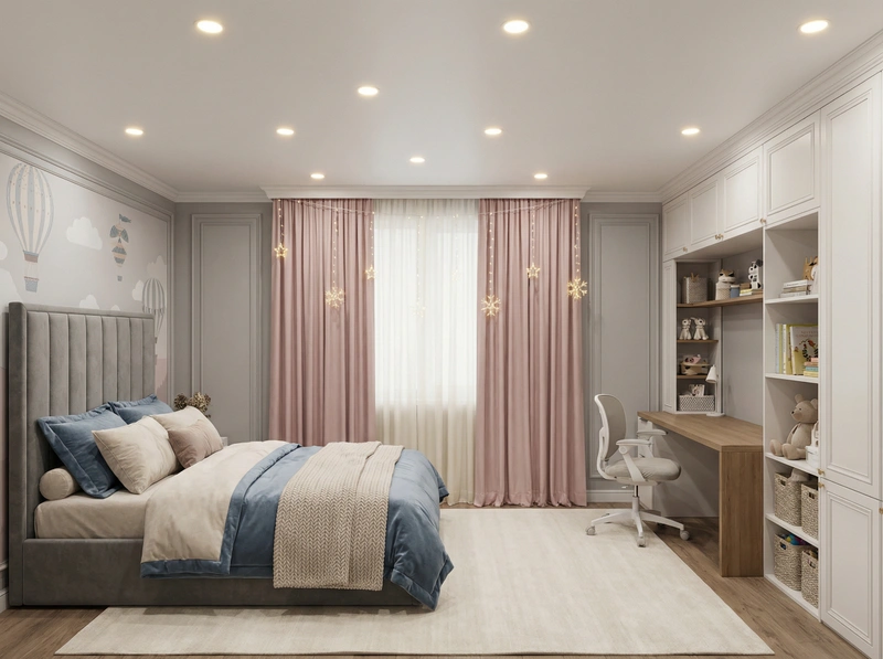 Дизайн интерьера в стиле Классика — Детская от нейросети RoomGPT