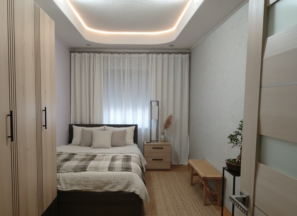 Дизайн гостиной в стиле Japandi — фото интерьера от нейросети RoomGPT