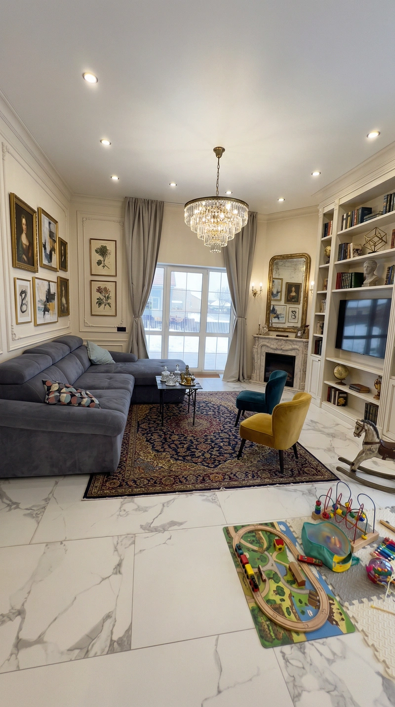 Дизайн интерьера в стиле Классика — Гостиная от нейросети RoomGPT