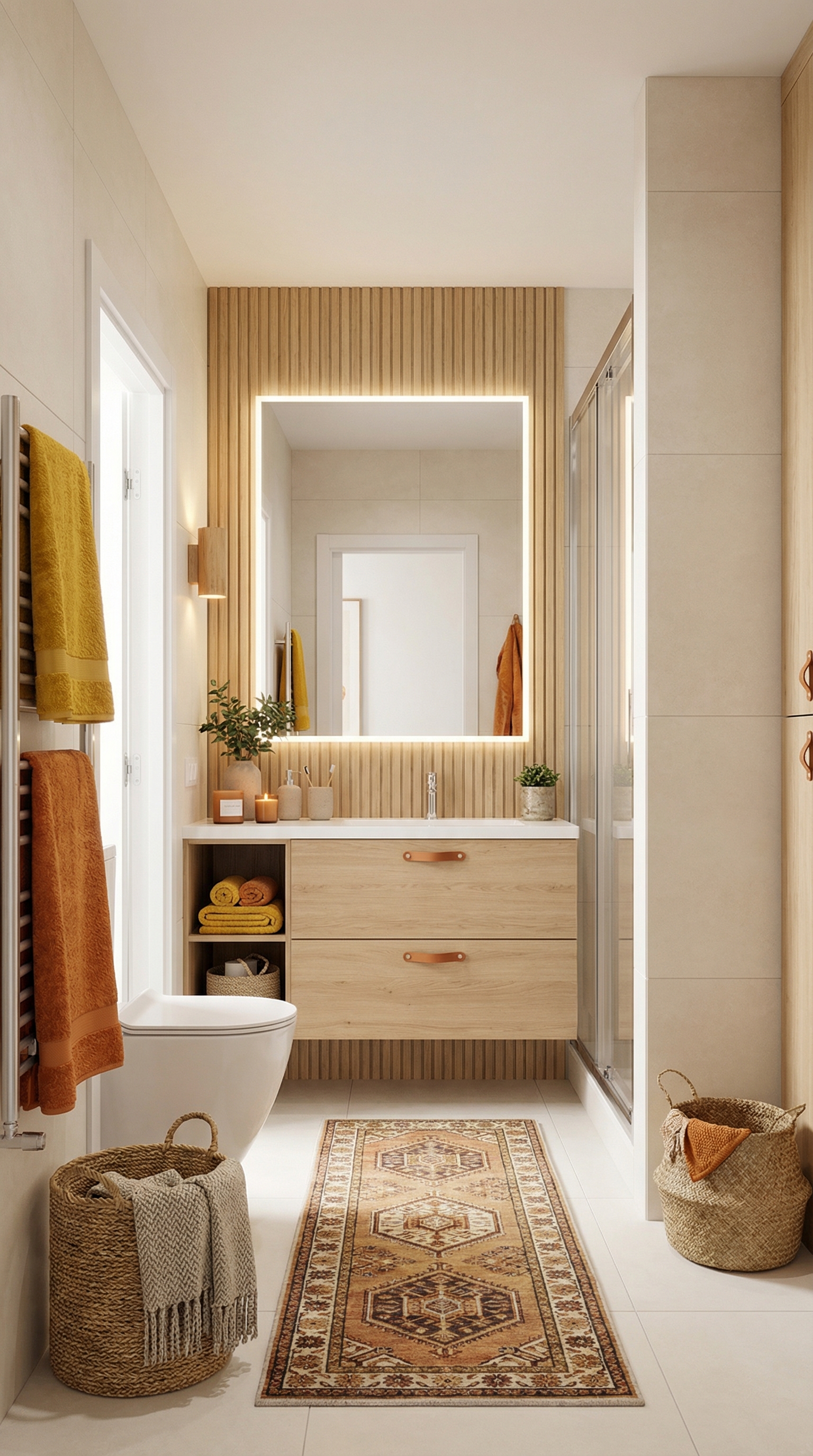 Дизайн ванной в стиле Хюгге — фото интерьера от нейросети RoomGPT