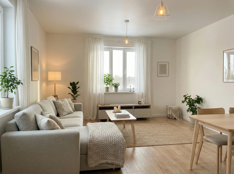 Дизайн интерьера в стиле Хюгге — Гостиная от нейросети RoomGPT