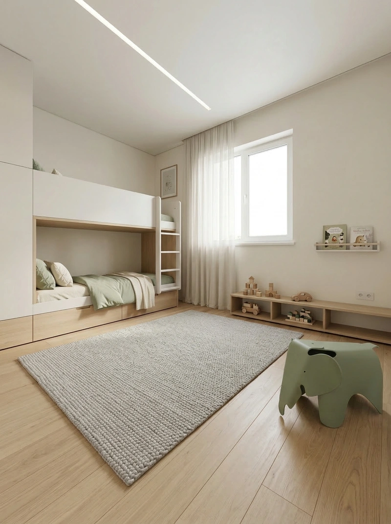 Дизайн детской в стиле Минимализм — фото интерьера от нейросети RoomGPT