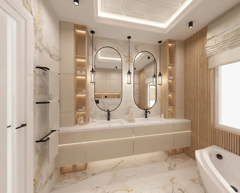 Дизайн интерьера в стиле Неоклассика — Ванная от нейросети RoomGPT