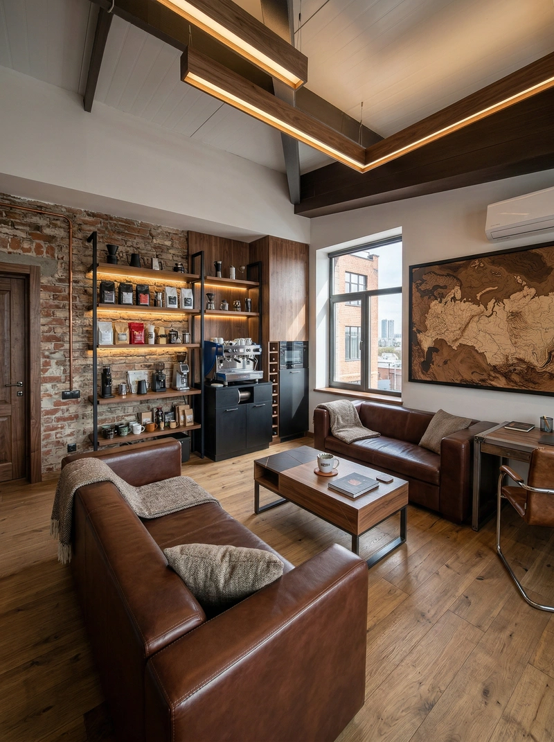 Дизайн кухни в стиле Лофт — фото интерьера от нейросети RoomGPT