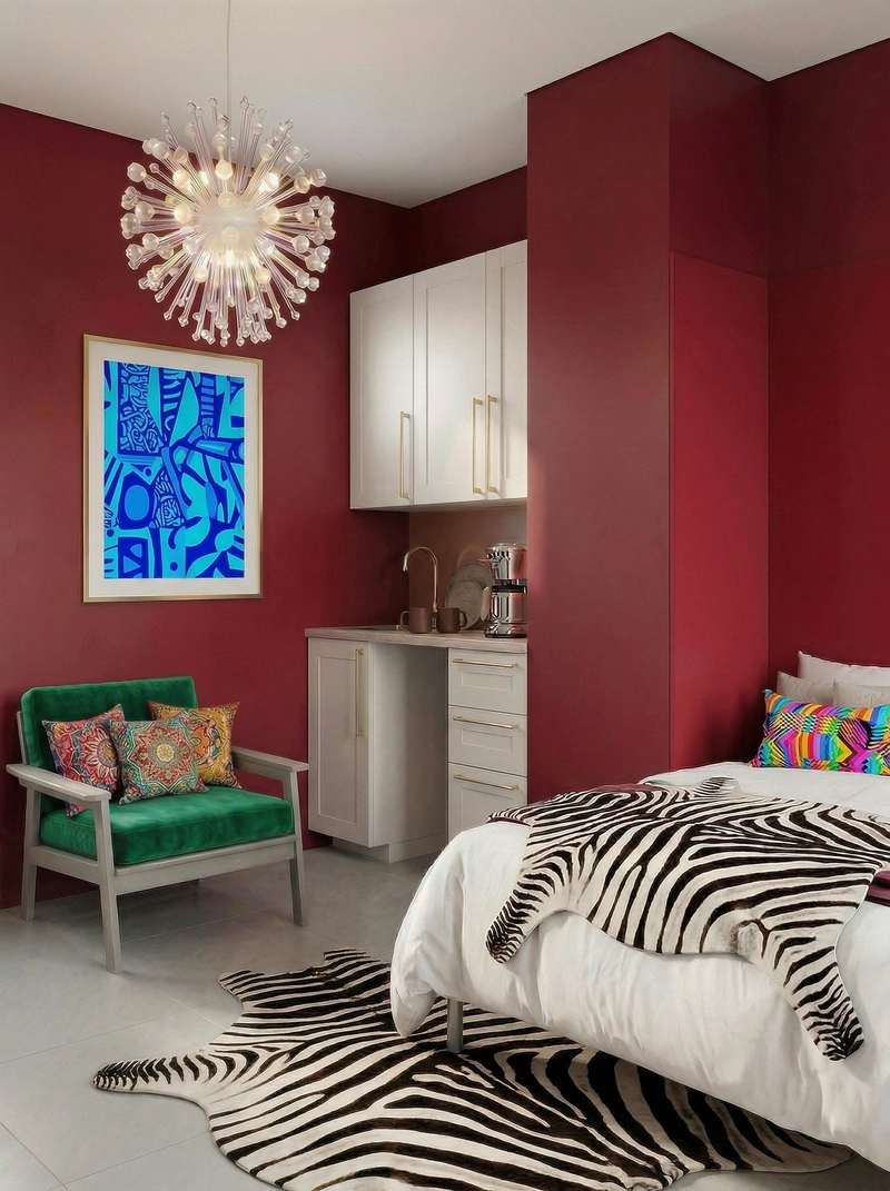 Дизайн интерьера в стиле Эклектика — Гостиная от нейросети RoomGPT