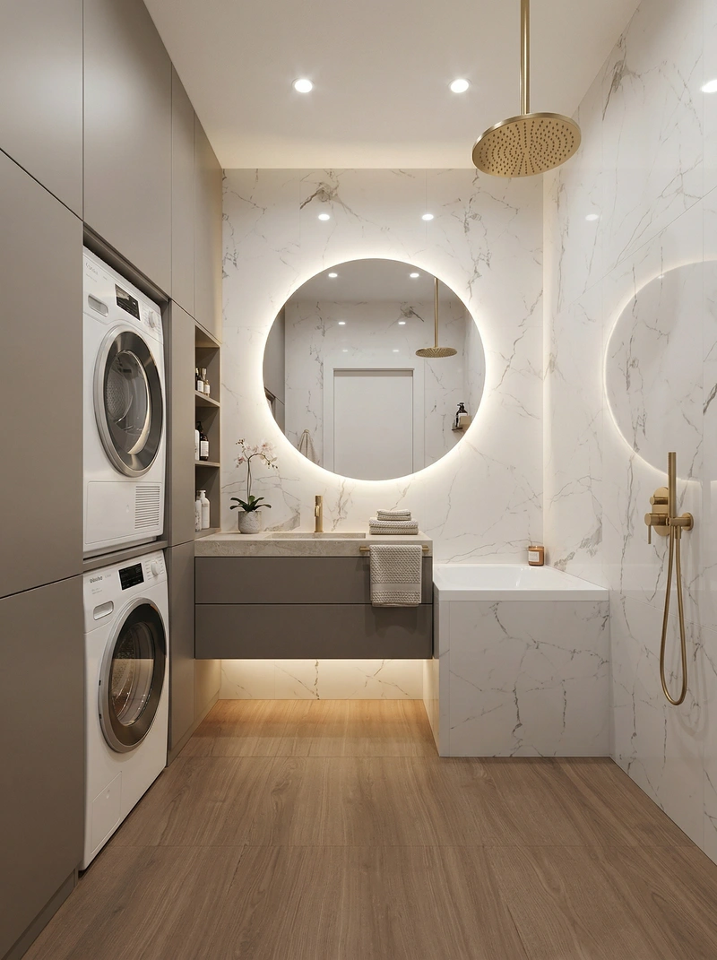 Дизайн ванной в стиле Минимализм — фото интерьера от нейросети RoomGPT