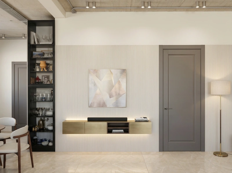 Дизайн интерьера в стиле Контемпорари — Гостиная от нейросети RoomGPT