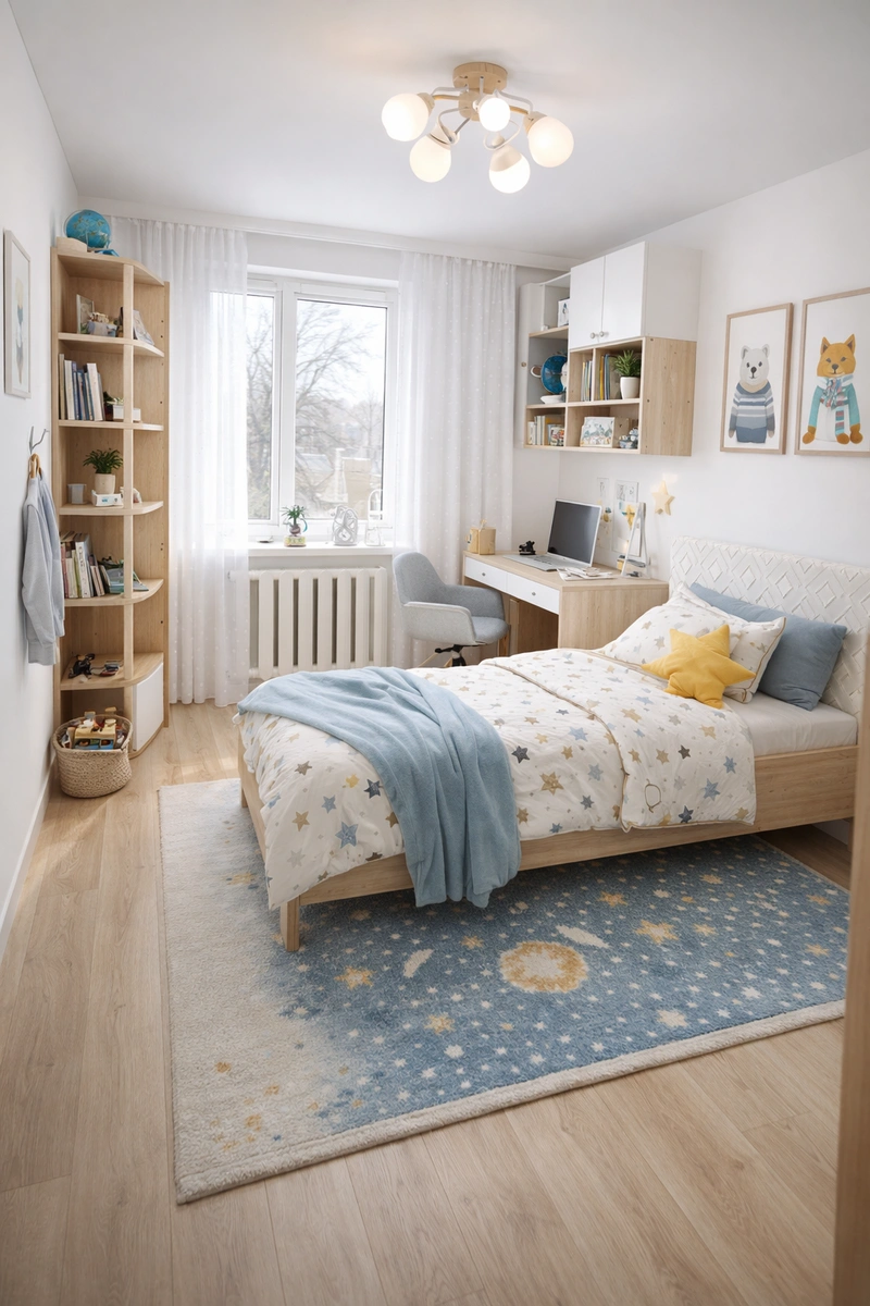 Дизайн интерьера в стиле Сканди — Детская от нейросети RoomGPT