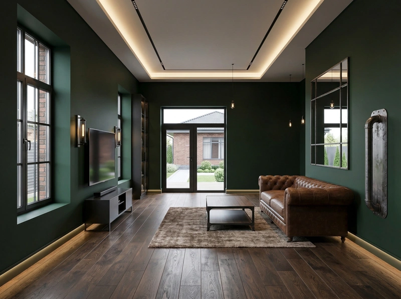 Дизайн гостиной в стиле Лофт — фото интерьера от нейросети RoomGPT