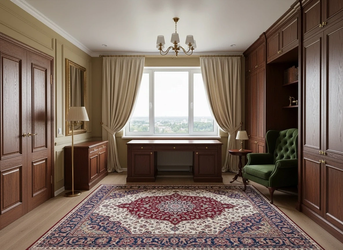 Дизайн кабинета в стиле Классика — фото интерьера от нейросети RoomGPT