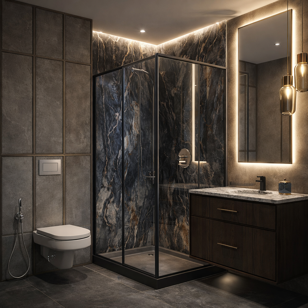 Дизайн ванной в стиле Эклектика — фото интерьера от нейросети RoomGPT