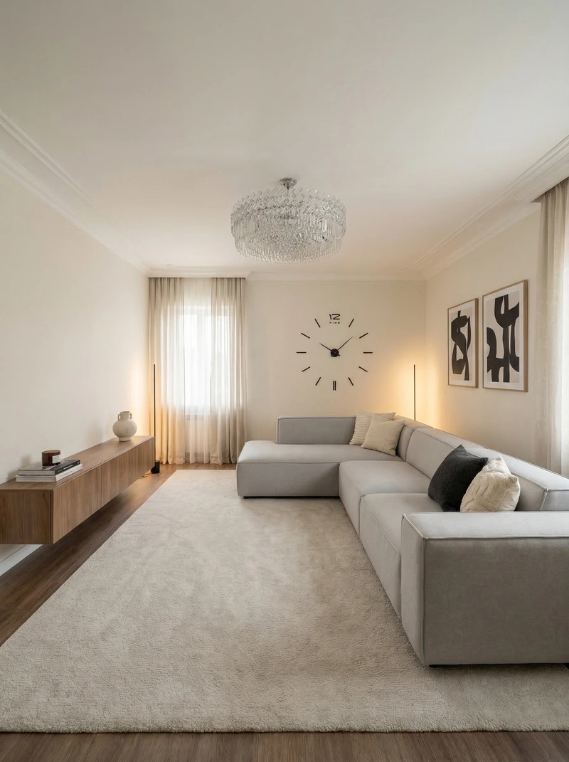 Дизайн интерьера в стиле Минимализм — Гостиная от нейросети RoomGPT