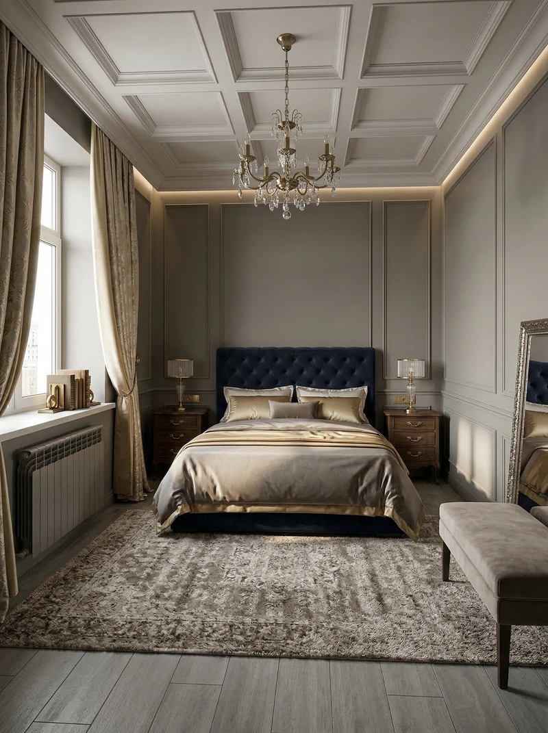 Дизайн спальни в стиле Классика — фото интерьера от нейросети RoomGPT