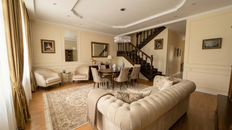 Дизайн интерьера в стиле Классика — Гостиная от нейросети RoomGPT