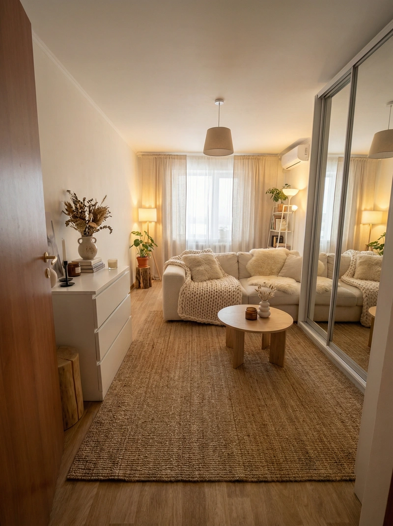 Дизайн интерьера в стиле Хюгге — Гостиная от нейросети RoomGPT