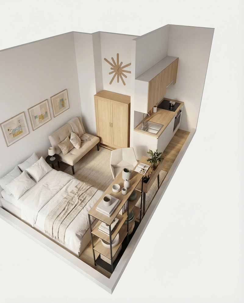 Дизайн интерьера в стиле Сканди — Спальня от нейросети RoomGPT