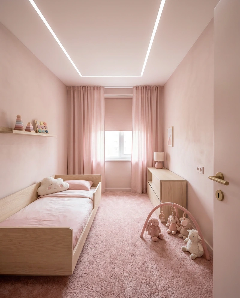 Дизайн детской в стиле Минимализм — фото интерьера от нейросети RoomGPT