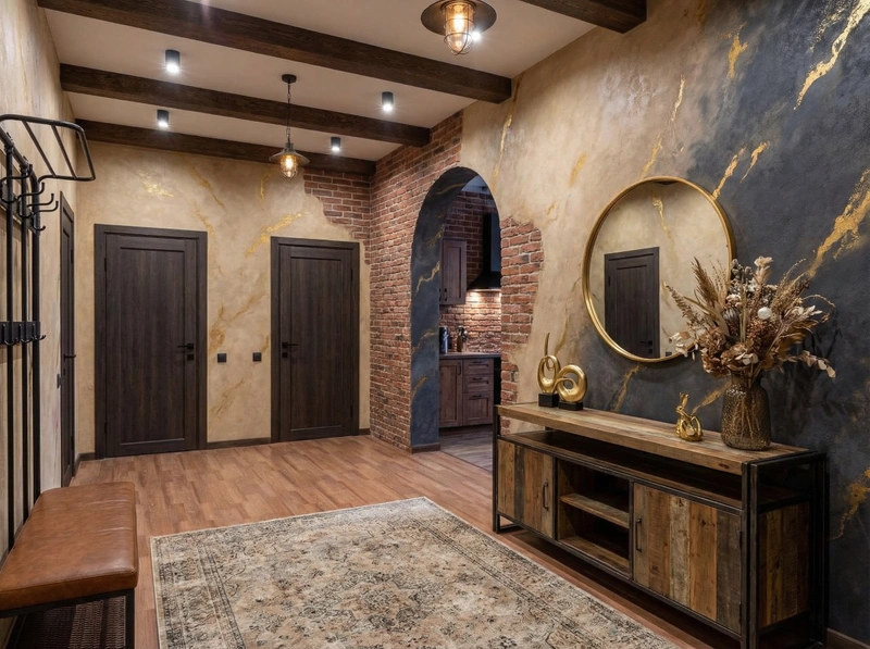 Дизайн интерьера в стиле Лофт — Прихожая от нейросети RoomGPT