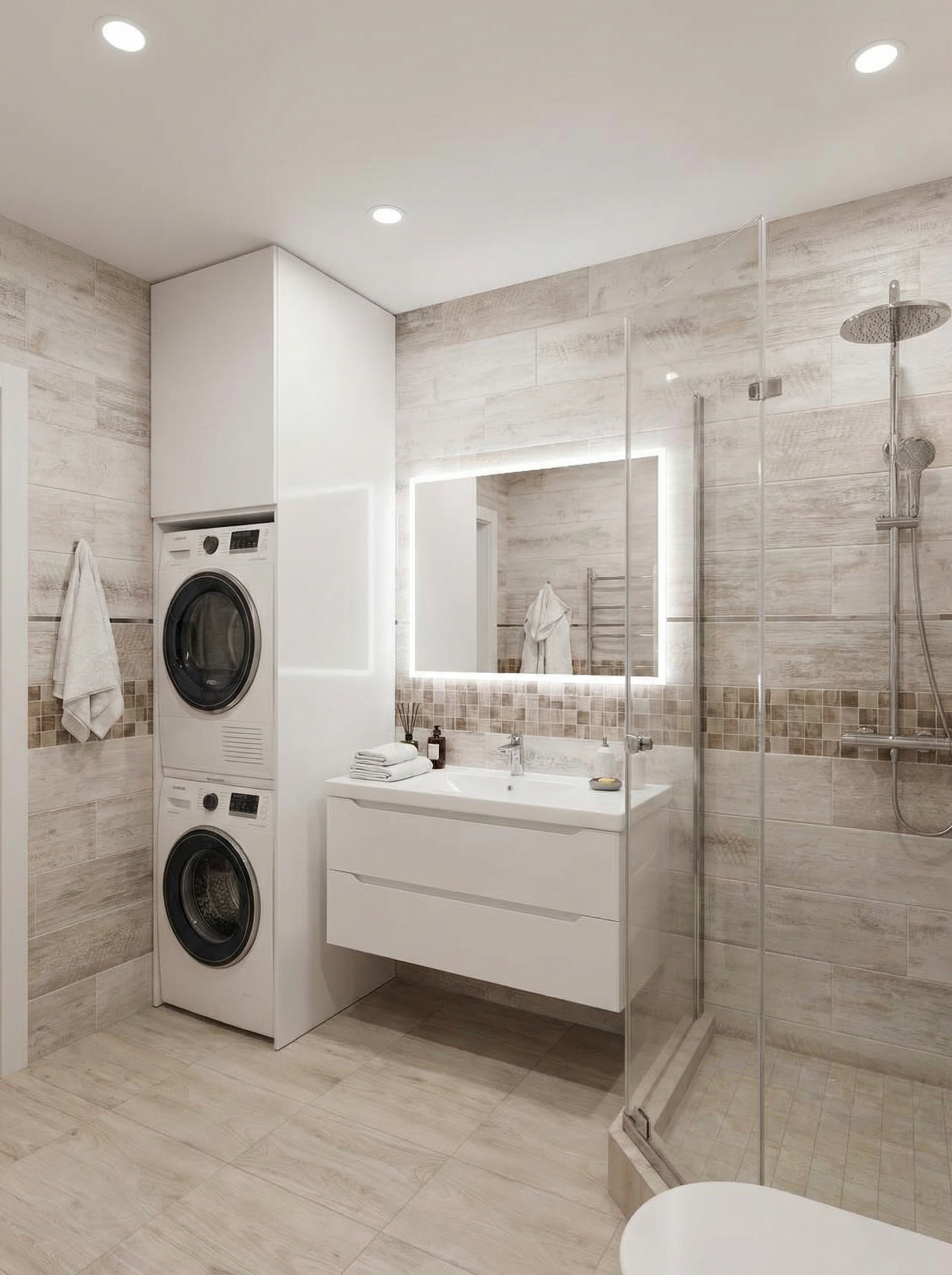 Дизайн ванной в стиле Минимализм — фото интерьера от нейросети RoomGPT