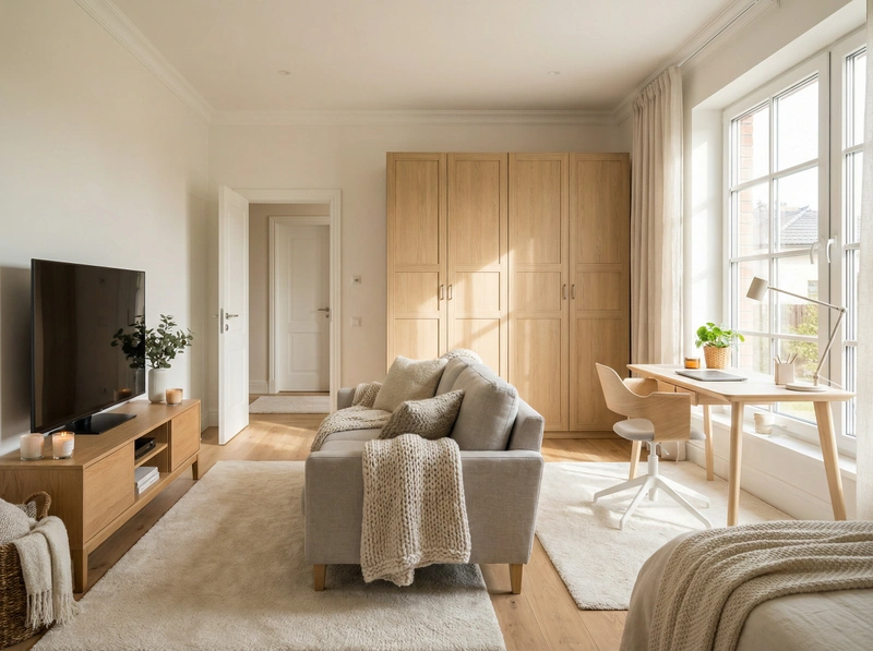 Дизайн интерьера в стиле Хюгге — Гостиная от нейросети RoomGPT