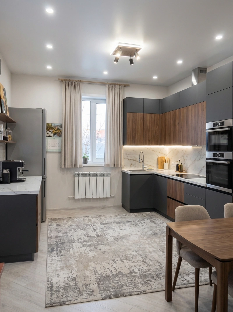 Дизайн интерьера в стиле Контемпорари — Гостиная от нейросети RoomGPT