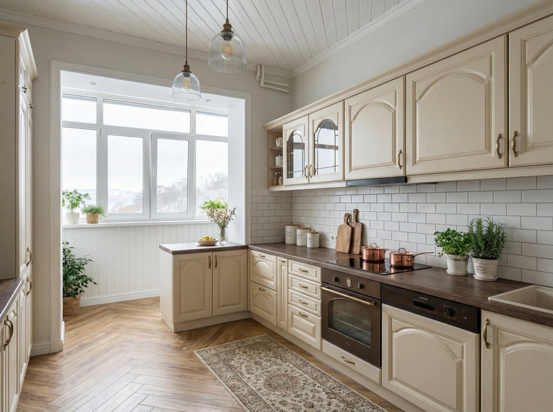 Дизайн интерьера в стиле Классика — Кухня от нейросети RoomGPT