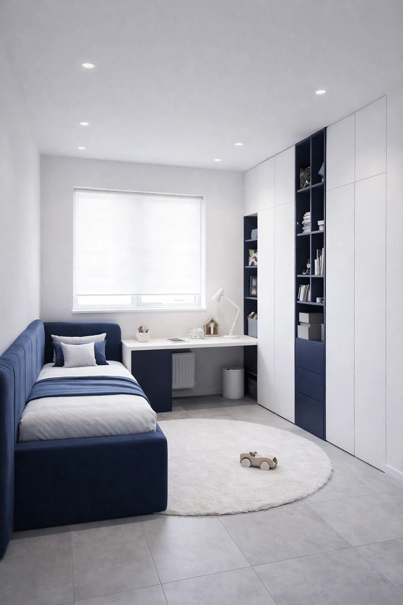 Дизайн детской в стиле Минимализм — фото интерьера от нейросети RoomGPT