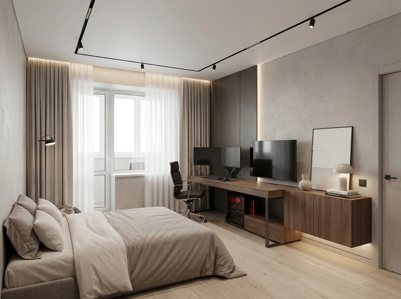 Дизайн интерьера в стиле Минимализм — Спальня от нейросети RoomGPT