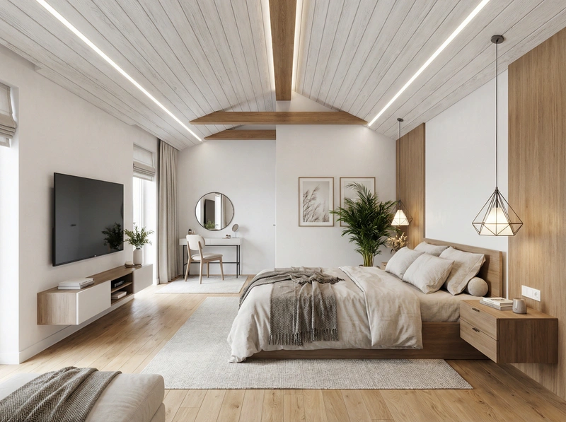 Дизайн интерьера в стиле Сканди — Спальня от нейросети RoomGPT