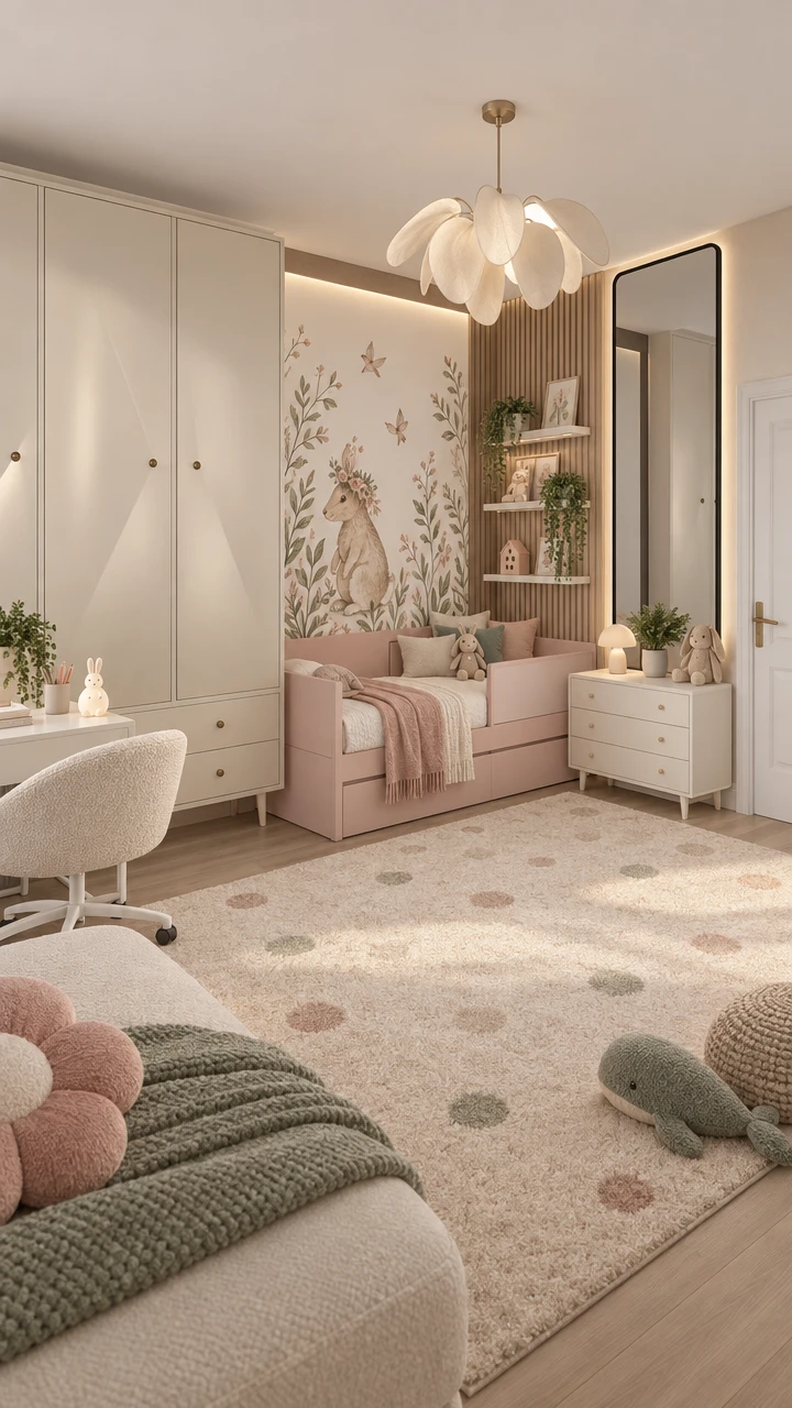 Дизайн детской в стиле Контемпорари — фото интерьера от нейросети RoomGPT