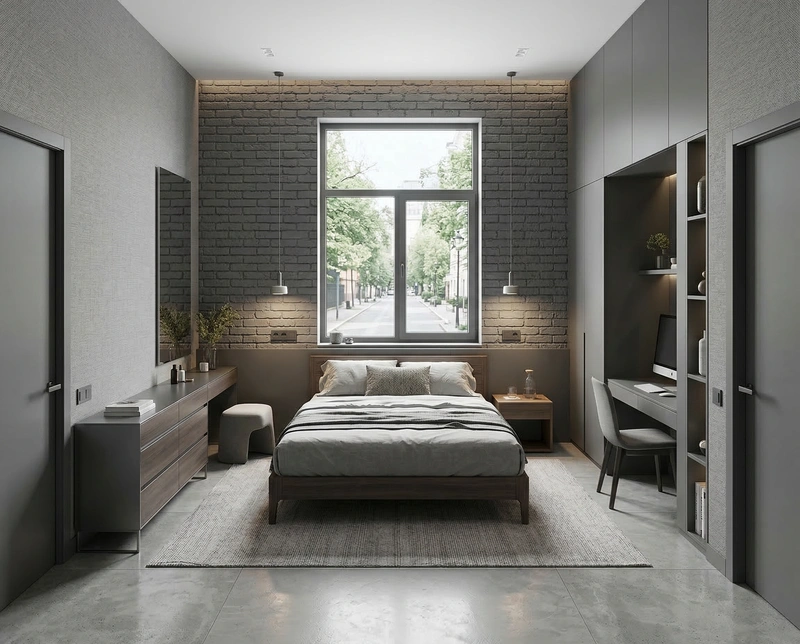 Дизайн интерьера в стиле Минимализм — Спальня от нейросети RoomGPT