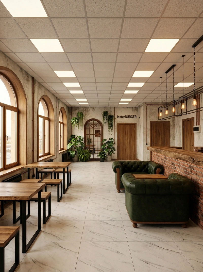 Дизайн кухни в стиле Лофт — фото интерьера от нейросети RoomGPT