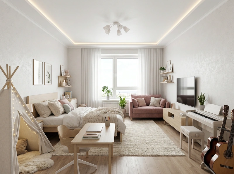 Дизайн интерьера в стиле Хюгге — Детская от нейросети RoomGPT