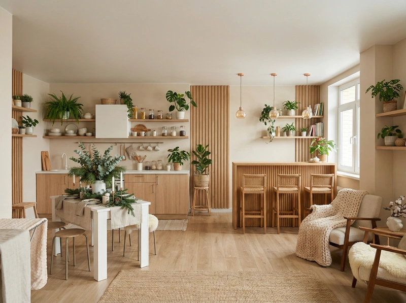 Дизайн интерьера в стиле Хюгге — Кухня от нейросети RoomGPT