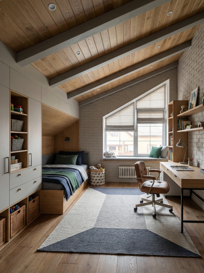 Дизайн интерьера в стиле Контемпорари — Детская от нейросети RoomGPT