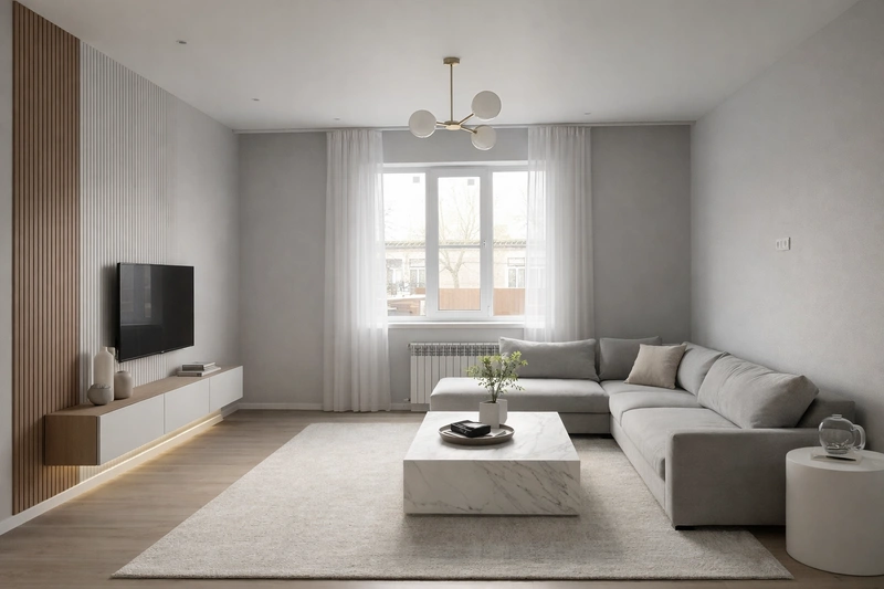 Дизайн гостиной в стиле Минимализм — фото интерьера от нейросети RoomGPT
