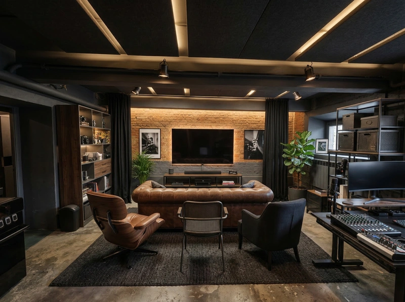 Дизайн гостиной в стиле Лофт — фото интерьера от нейросети RoomGPT