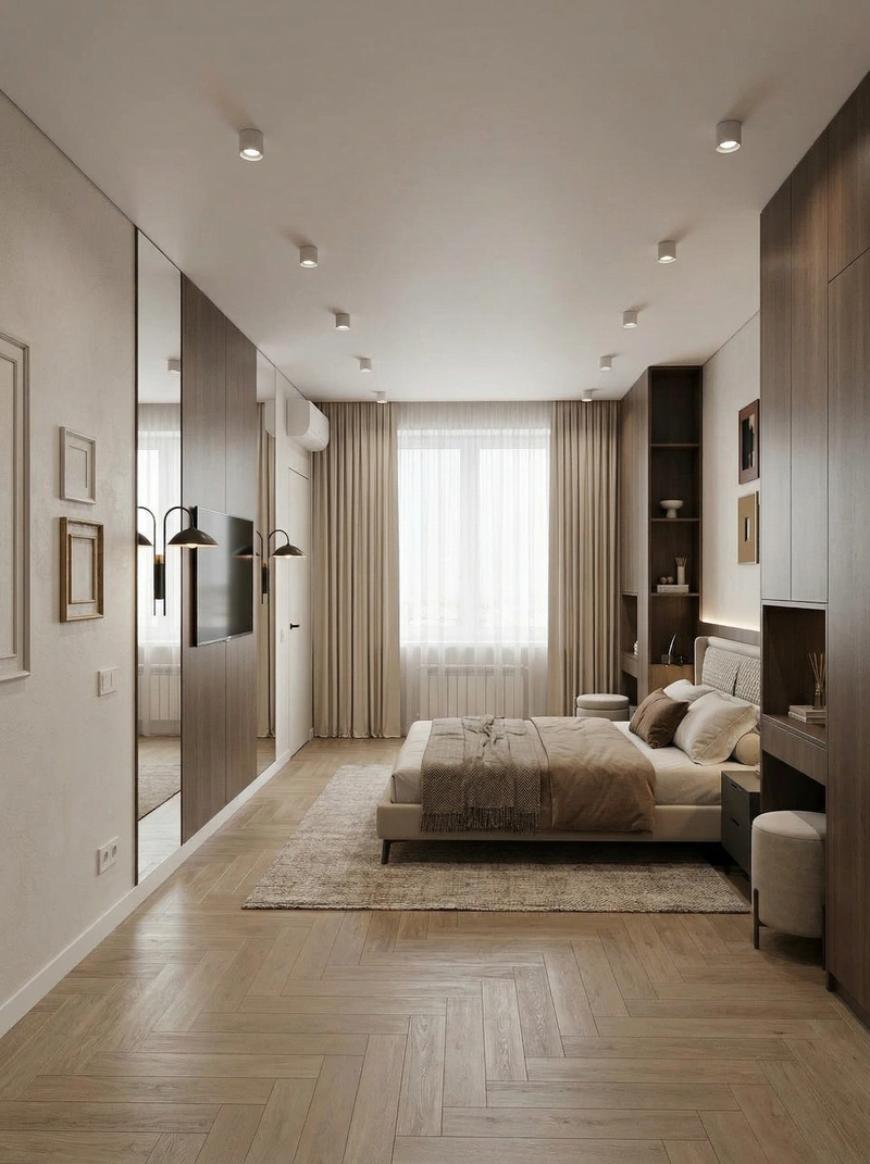 Дизайн спальни в стиле Минимализм — фото интерьера от нейросети RoomGPT