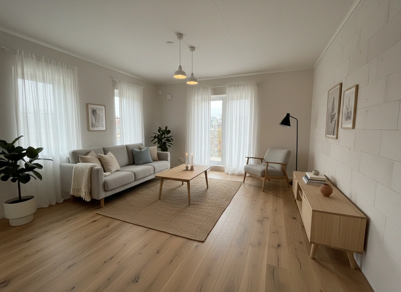 Дизайн интерьера в стиле Хюгге — Гостиная от нейросети RoomGPT