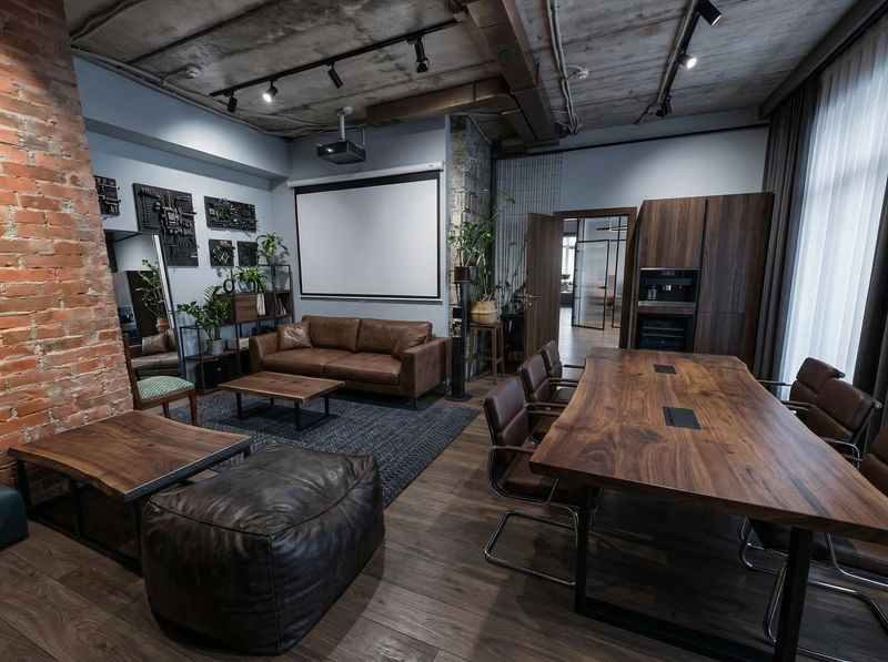 Дизайн гостиной в стиле Блэктэк — фото интерьера от нейросети RoomGPT