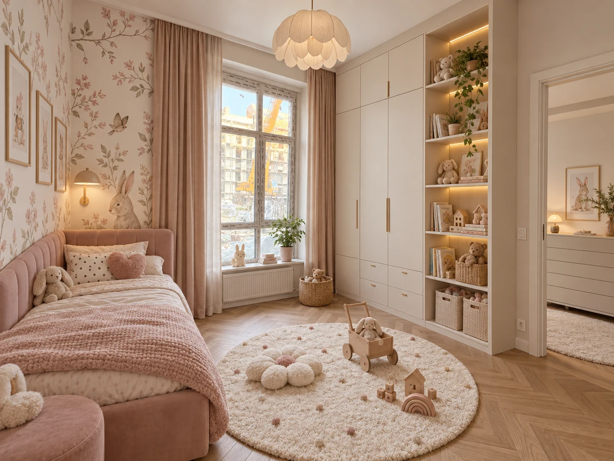 Дизайн детской в стиле Хюгге — фото интерьера от нейросети RoomGPT