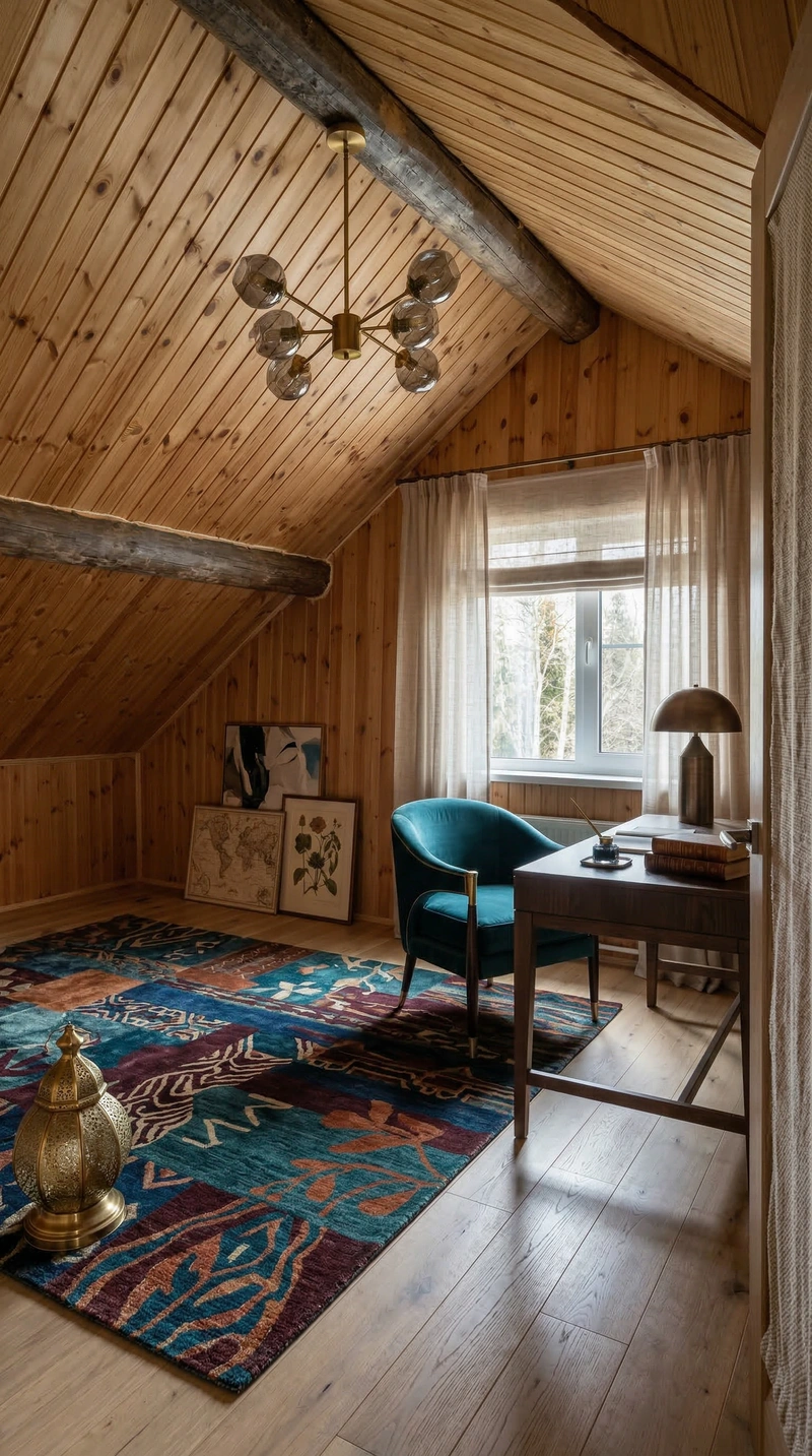 Дизайн гостиной в стиле Эклектика — фото интерьера от нейросети RoomGPT