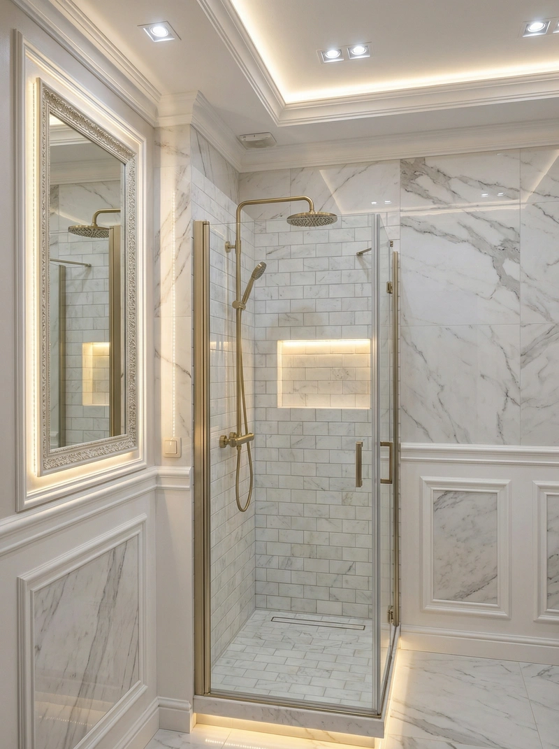 Дизайн интерьера в стиле Классика — Ванная от нейросети RoomGPT