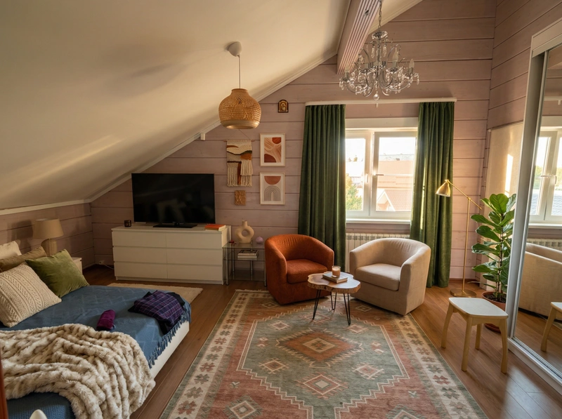 Дизайн спальни в стиле Без стиля — фото интерьера от нейросети RoomGPT