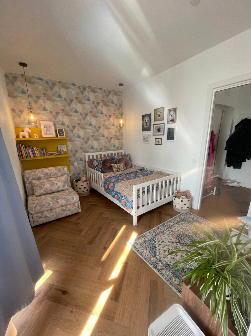 Дизайн детской в стиле Эклектика — фото интерьера от нейросети RoomGPT