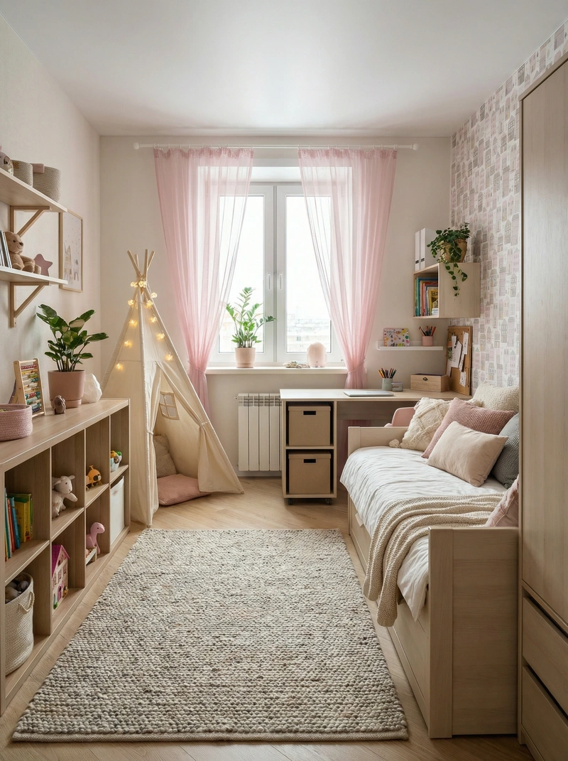 Дизайн интерьера в стиле Хюгге — Детская от нейросети RoomGPT