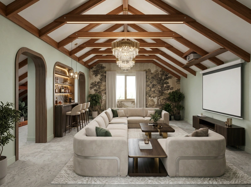 Дизайн гостиной в стиле Неоклассика — фото интерьера от нейросети RoomGPT