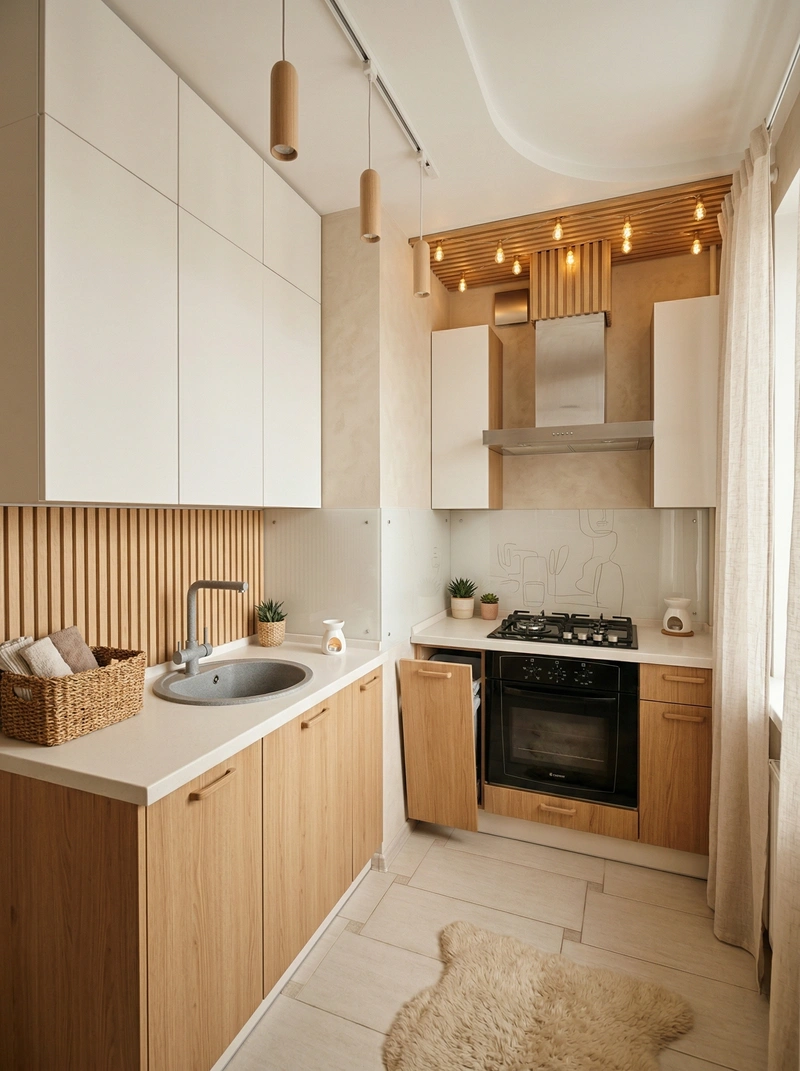 Дизайн кухни в стиле Хюгге — фото интерьера от нейросети RoomGPT